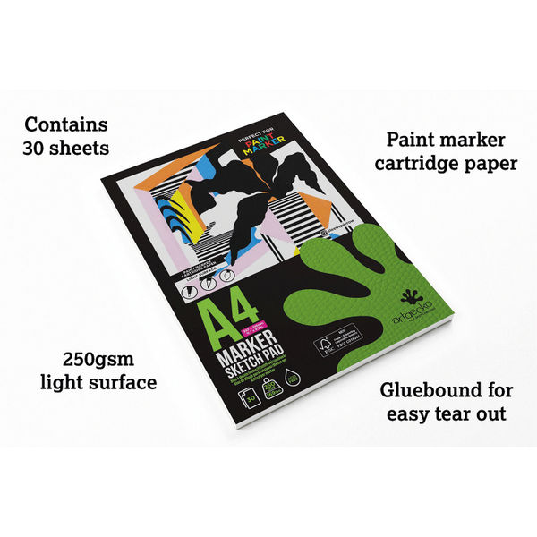 Silvine Artgecko Paint Pad 250gsm 30 Sheets A4 GEC009