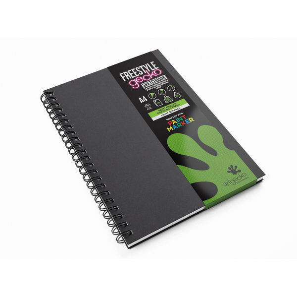 Silvine Artgecko Hardback Sketchbook Freestyle 250gsm 30 Sheets A4 GEC901