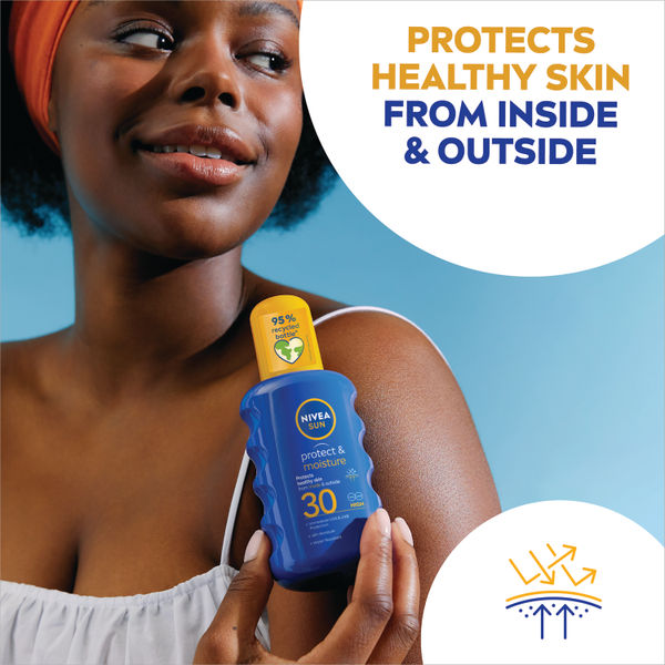 Nivea Sun Protect and Moisture Sun Cream Lotion Spray SPF 30 Pump Bottle 200ml 707931