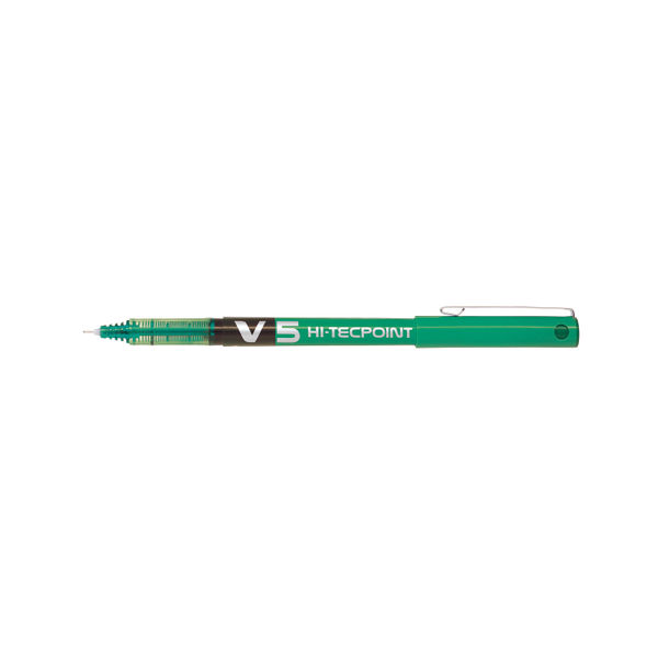 Pilot V5 Hi-Tecpoint Ultra 0.3mm Line Green Rollerball Pen (12 Pack) - V504