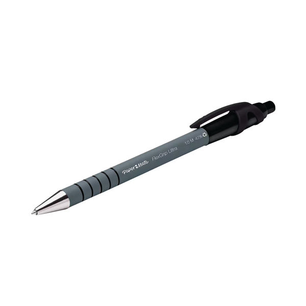 PaperMate Flexgrip Ultra Retractable Ballpoint Pen Medium Black (Pack of 12) S0190393