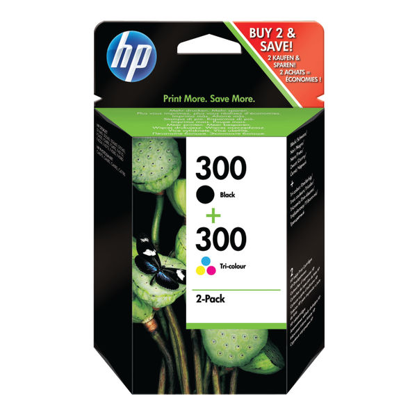 HP 300 Black and Tri-Colour Ink Cartridge Combo Pack - CN637EE