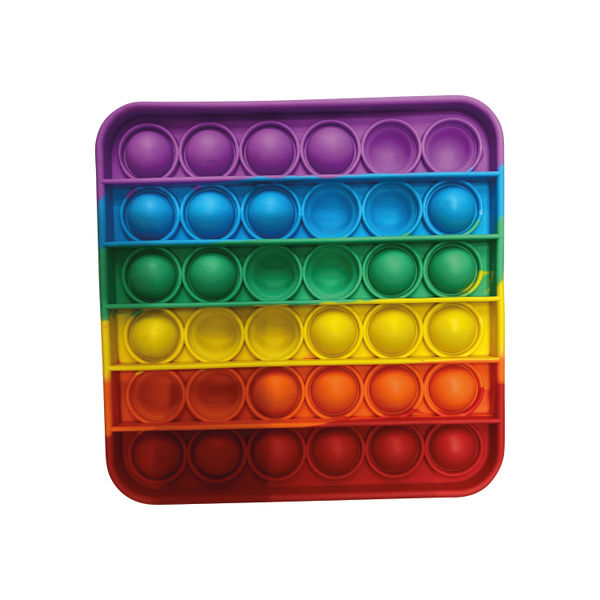 Pop Fidget Pad Square Multicoloured 125x125x10mm POPSQM