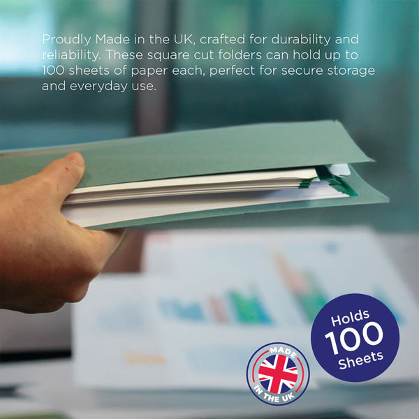 Exacompta Guildhall Square Cut Folder 315gsm Foolscap Blue (Pack of 100) FS315-BLUZ