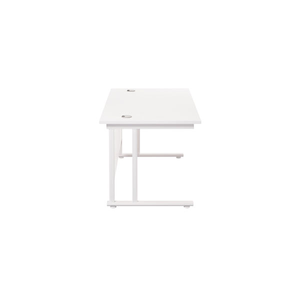 Jemini Rectangular Cantilever Desk 1400x800x730mm White/White KF807018