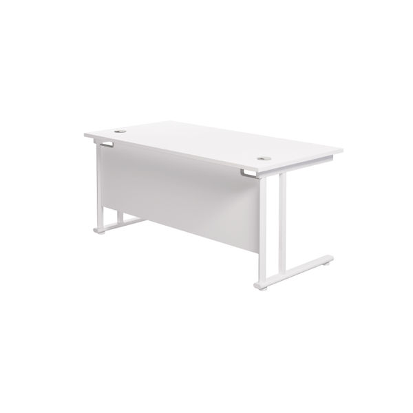 Jemini Rectangular Cantilever Desk 1600x800x730mm White/White KF807131