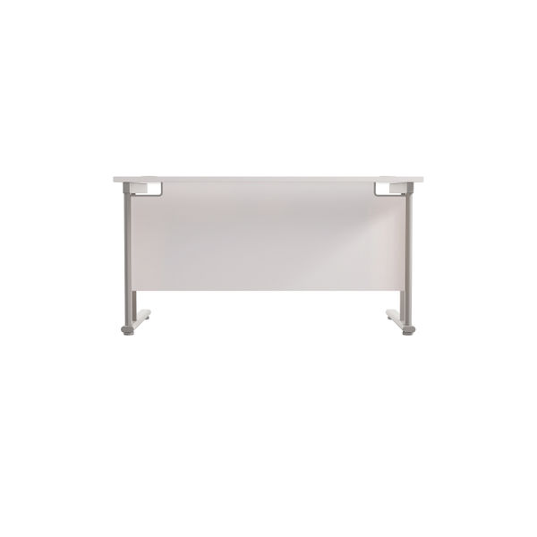 Jemini Rectangular Cantilever Desk 1400x800x730mm White/Silver KF806950