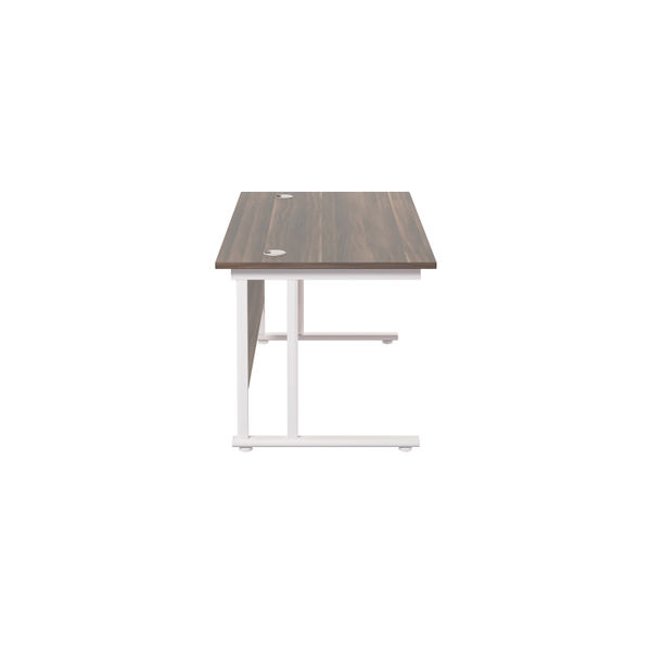 Jemini Rectangular Cantilever Desk 1400x800 Dark Walnut/White KF807032