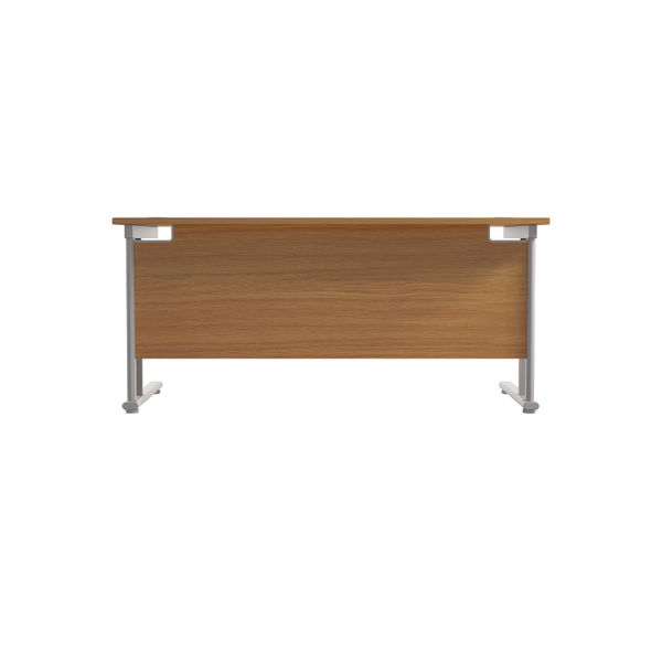 Jemini Rectangular Cantilever Desk 1600x800x730mm Nova Oak/Silver KF807063