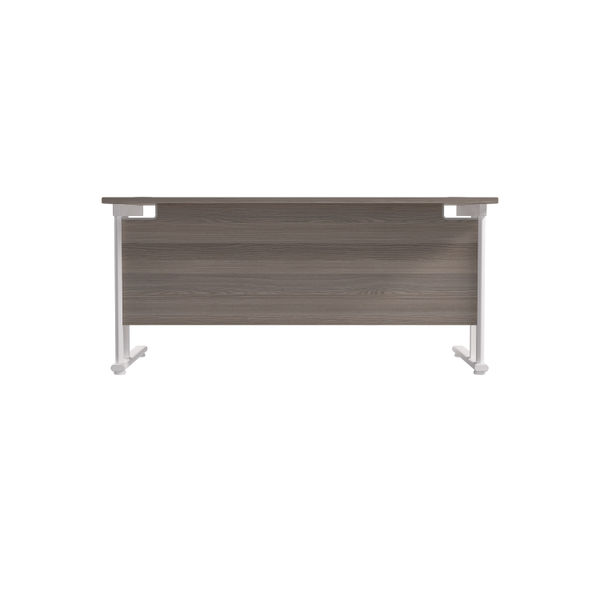 Jemini Rectangular Cantilever Desk 1600x800x730mm Grey Oak/White KF807117