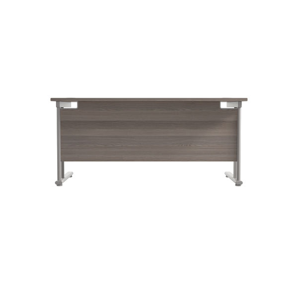 Jemini Rectangular Cantilever Desk 1800x800x730mm Grey Oak/Silver KF807179