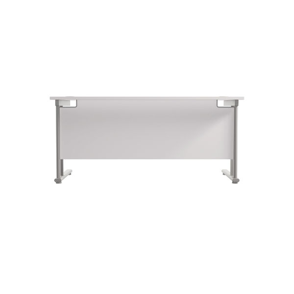 Jemini Rectangular Cantilever Desk 1800x800x730mm White/Silver KF807193
