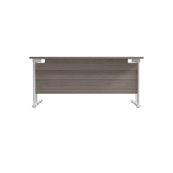 Jemini Rectangular Cantilever Desk 1800x800x730mm Grey Oak/White KF807230