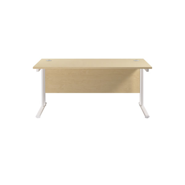 Jemini Rectangular Cantilever Desk 1800x800x730mm Maple/White KF807261