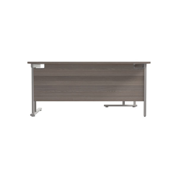 Jemini 1600x600mm Grey Oak/Silver Cantilever Left Hand Radial Desk