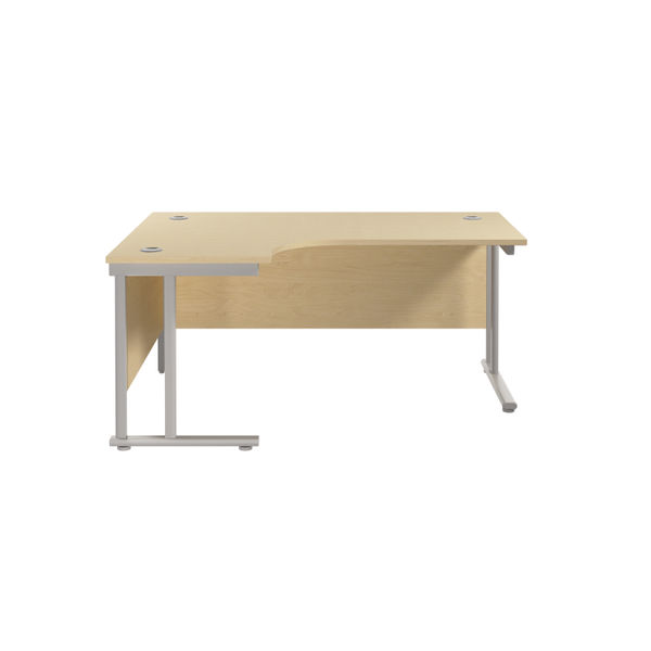 Jemini Radial Left Hand Cantilever Desk 1600x1200x730mm Maple/Silver KF807568