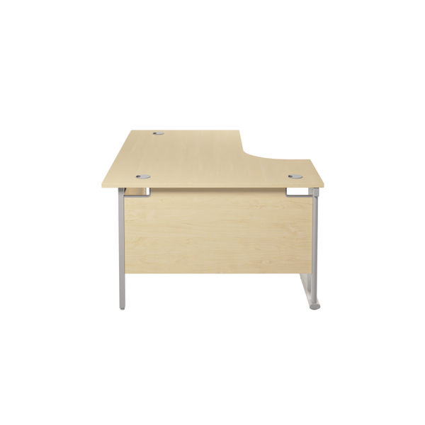 Jemini Radial Left Hand Cantilever Desk 1600x1200x730mm Maple/Silver KF807568