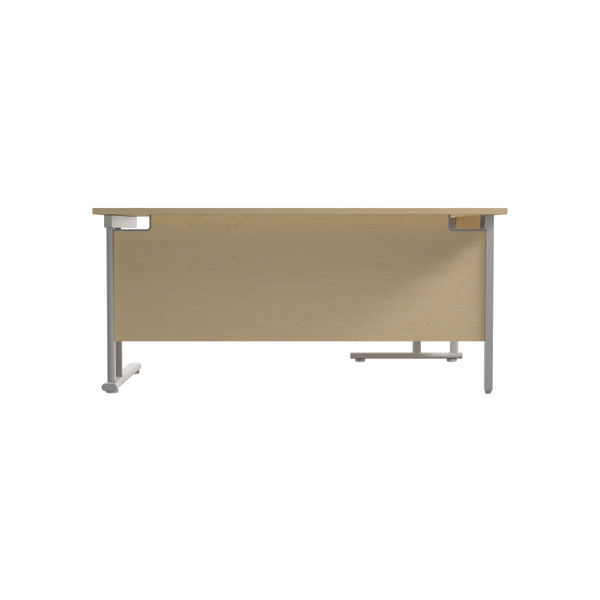 Jemini Radial Left Hand Cantilever Desk 1600x1200x730mm Maple/Silver KF807568