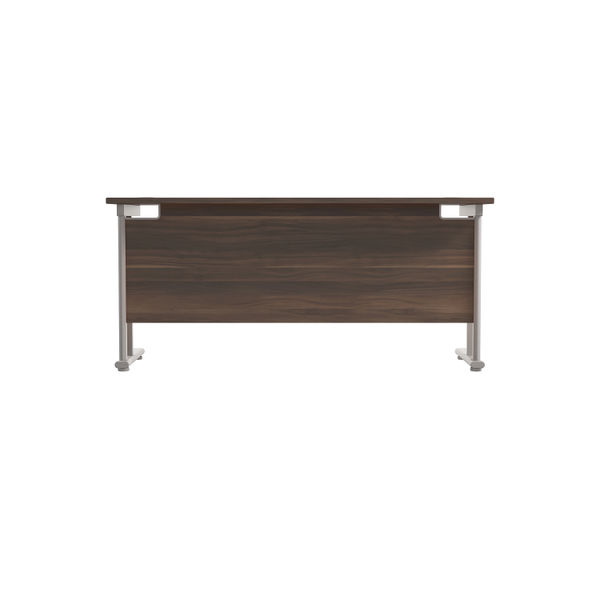 Jemini Rectangular Cantilever Desk 1600x600x730mm Dark Walnut/Silver KF806493