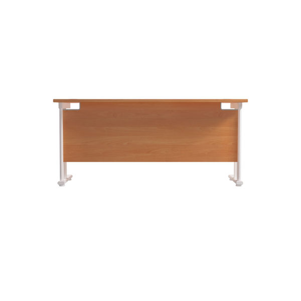 Jemini Rectangular Cantilever Desk 1600x600x730mm Beech/White KF806509