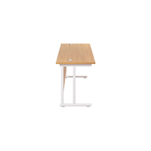 Jemini Rectangular Cantilever Desk 1600x600x730mm Nova Oak/White KF806523