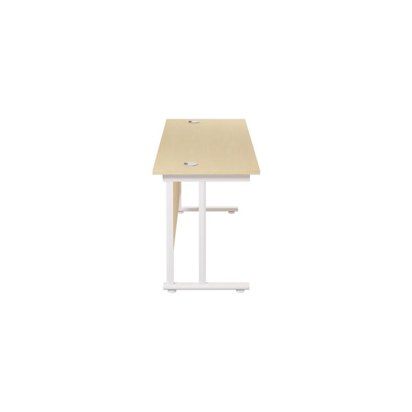 Jemini Rectangular Cantilever Desk 1600x600x730mm Maple/White KF806547