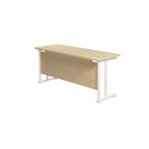 Jemini Rectangular Cantilever Desk 1600x600x730mm Maple/White KF806547