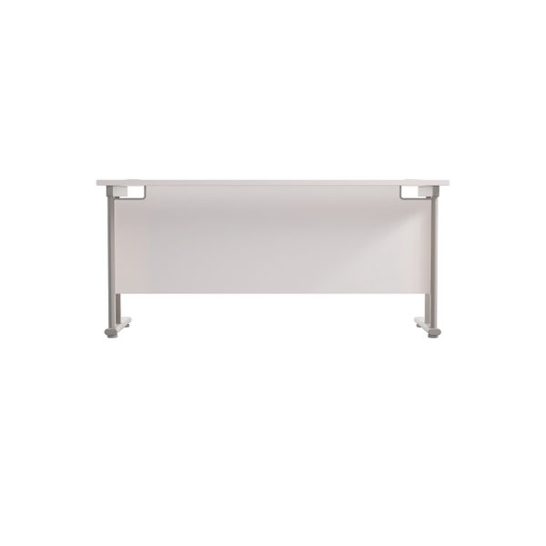 Jemini Rectangular Cantilever Desk 1800x600x730mm White/Silver KF806592
