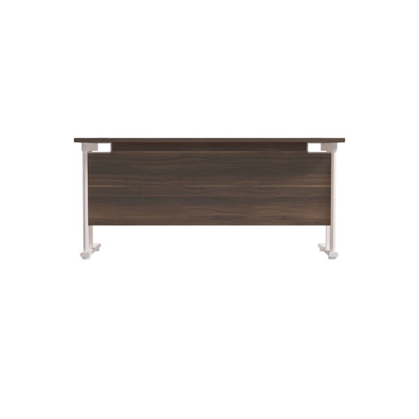 Jemini Rectangular Cantilever Desk 1800x600x730mm Dark Walnut/White KF806677