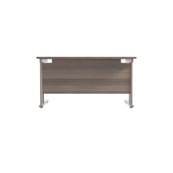 Jemini Rectangular Cantilever Desk 1200x800x730mm Grey Oak/Silver KF806813
