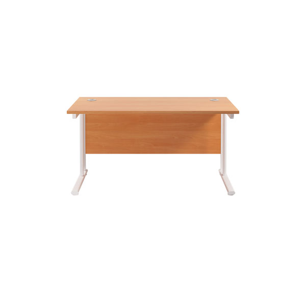 Jemini Rectangular Cantilever Desk 1200x800x730mm Beech/White KF806868