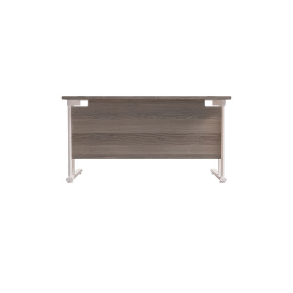 Jemini Rectangular Cantilever Desk 1200x800x730mm Grey Oak/White KF806875