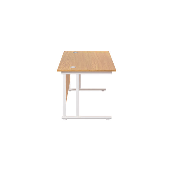 Jemini Rectangular Cantilever Desk 1200x800x730mm Nova Oak/White KF806882