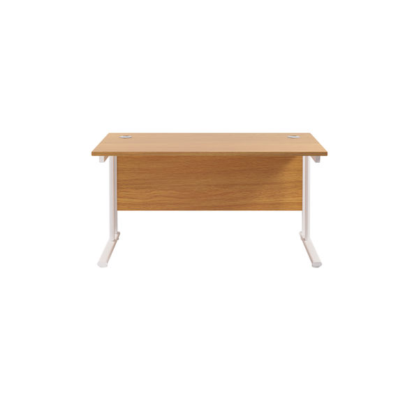 Jemini Rectangular Cantilever Desk 1200x800x730mm Nova Oak/White KF806882