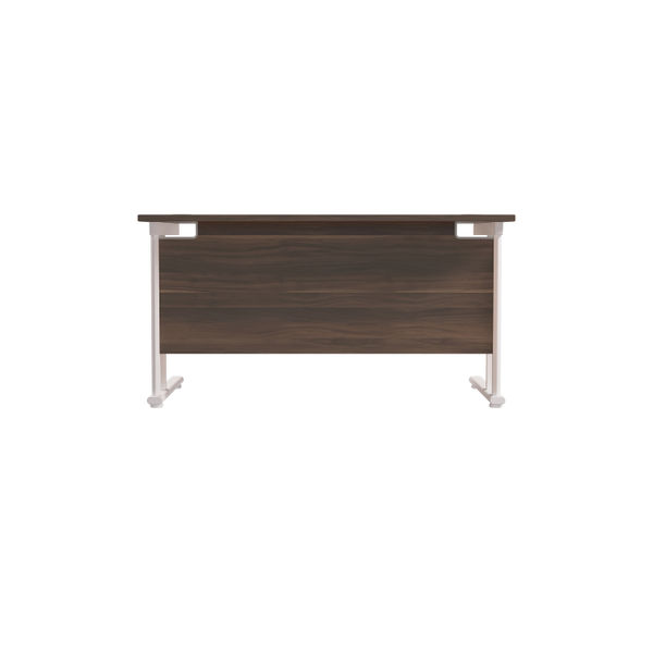 Jemini Rectangular Cantilever Desk 1200x800x730mm Dark Walnut/White KF806912
