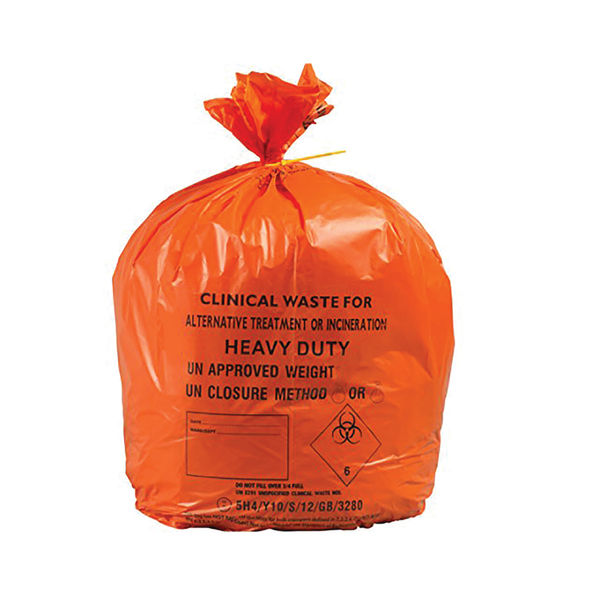 Polyco Clinical Waste Sack Rolls Alternative Treatment Heavy Duty 90L Orange (Pack of 100) AT25/M085