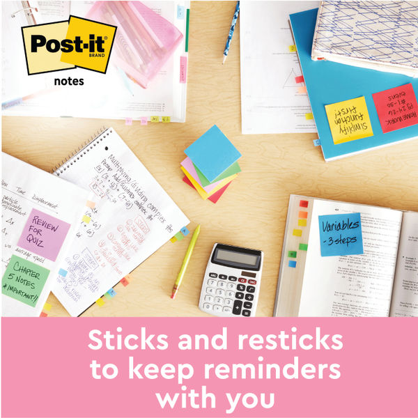 Sticky Note Pads NEON Post Notes Reminders 76mm x 127mm 3x 5 100 Sheets /  Pad