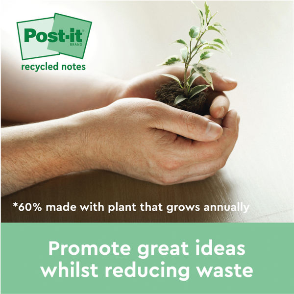 Post-it Recycled Ast Colour 76x127mm 100 Sheet (Pack of 16) 7100259665