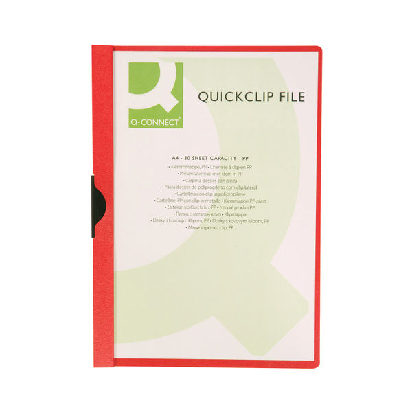 Q-Connect Quickclip File 3mm A4 Red (Pack of 25) KF00461