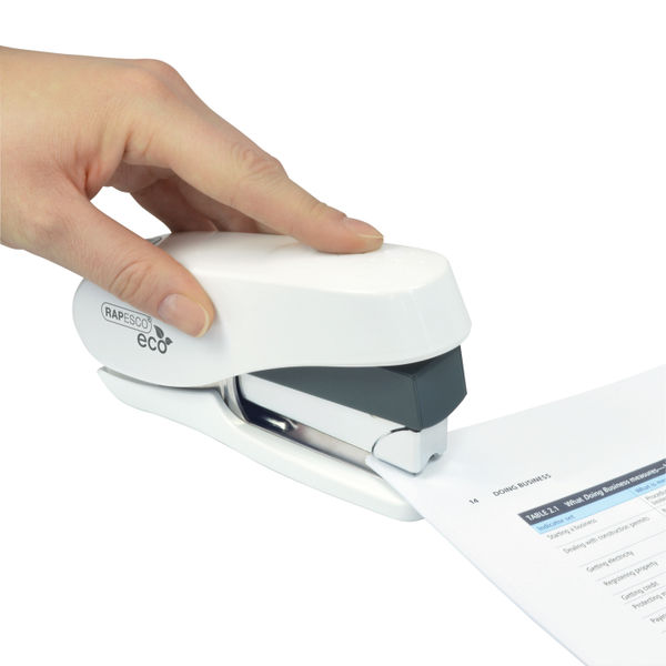 Rapesco ECO Luna Less Effort Stapler Capacity 50 Sheets White 1467