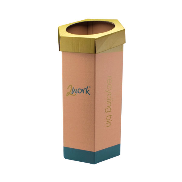 2Work Recycling Bin Green (Pack of 3) 2W04262