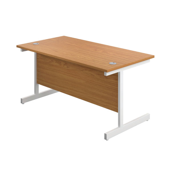 First 1800x800mm Nova Oak/White Single Rectangular Desk