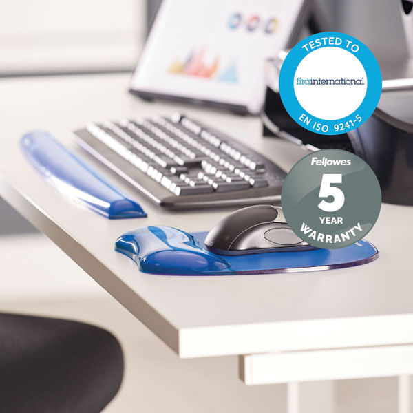 Fellowes Crystals Gel Wrist Support Blue 9113701