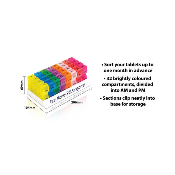 Aidapt Colourful One Month Pill Organiser VM931AC