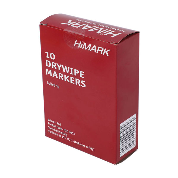 Red Whiteboard Marker Pens Bullet Tip (Pack of 10) WB15 804025