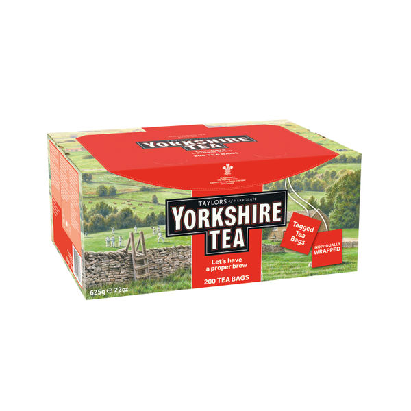 Yorkshire Tea Tagged and Enveloped Tea Bags (Pack of 200) 1341