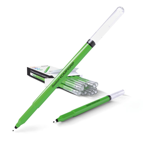 Swash KOMFIGRIP Handwriting Pen Black (Pack of 12) THW12BK