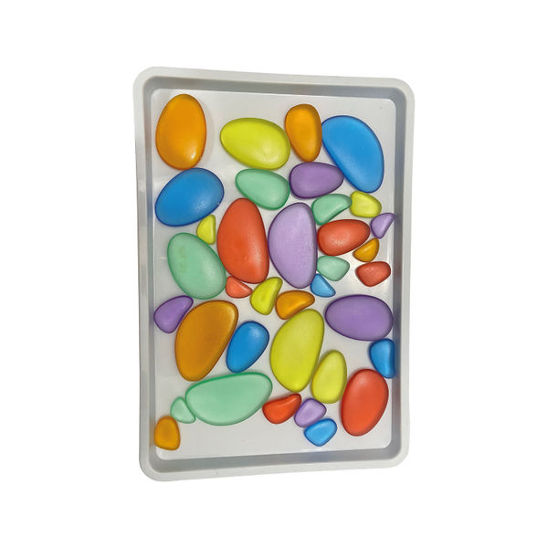 Acrylic Pebbles Shatterproof Assorted Sizes Assorted Colours (Pack of 30) AP30