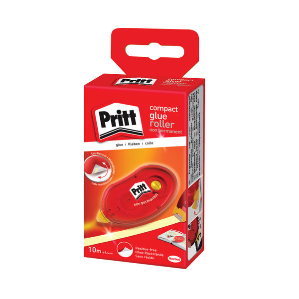 Pritt 8.4mm x 10m Restickable Glue Rollers, Pack of 10 | 2120625