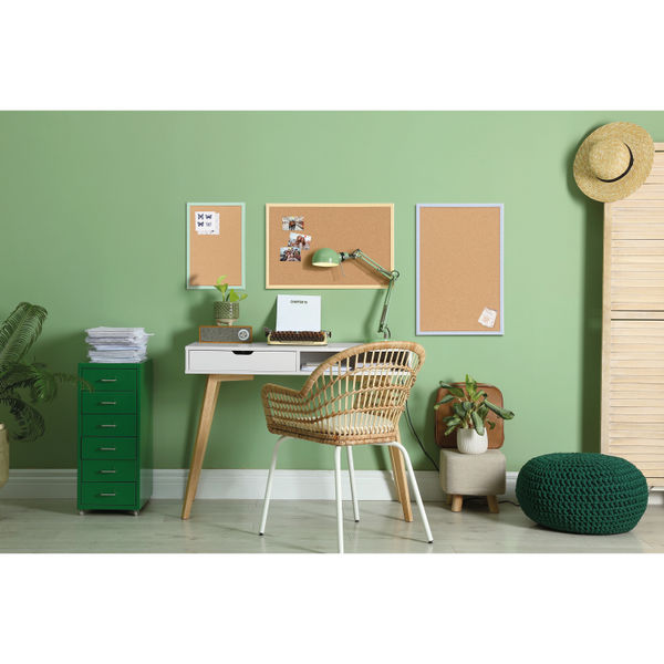 Bi-Office Pastel Cork Noticeboard Green Frame 600x400mm MC030011971